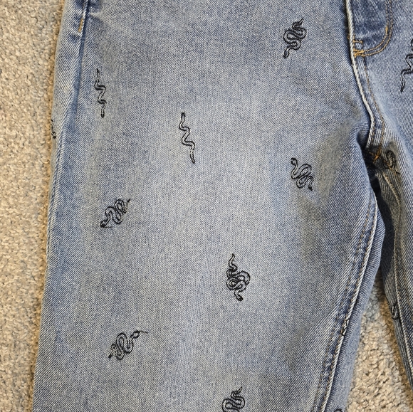 Tinseltown High Rise Snake Emroidered Straight Leg Jeans Size 11 REPUTATION TS - Picture 8 of 9